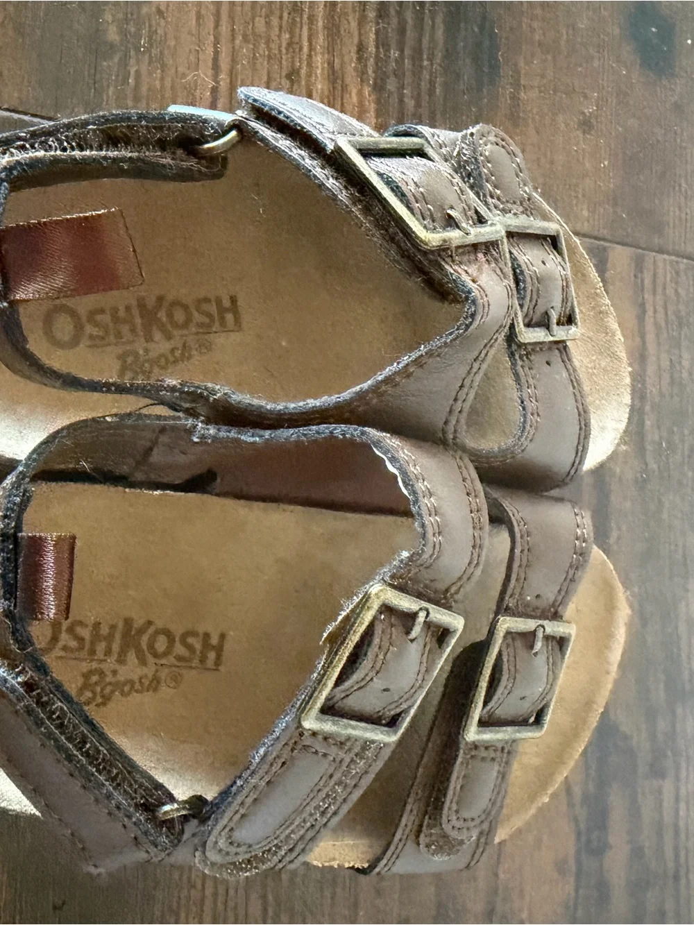 OshKosh B'gosh Brown Double-Buckle Toddler Sandals